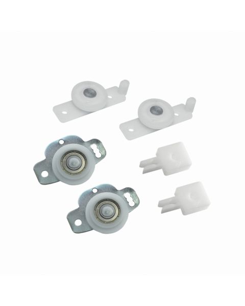 Sistema para Porta de Correr TRIO 01 - Kit para 1 Porta Zincado branco