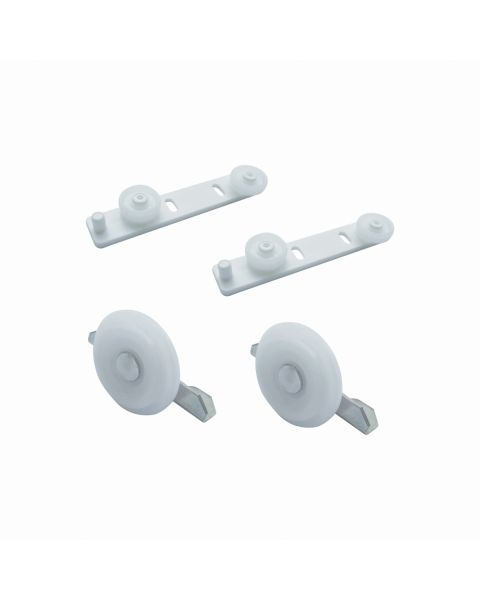 Sistema para Porta de Correr TRIO 02 - Kit para 1 Porta Zincado branco