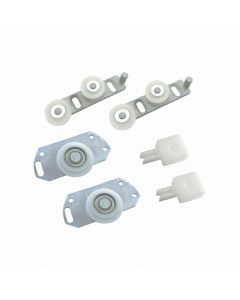 Sistema para Porta de Correr TRIO 08 - Kit para 1 Porta Zincado branco