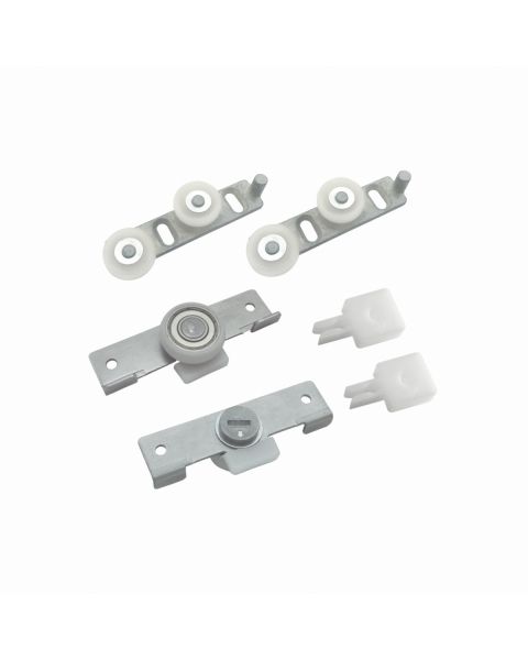 Sistema para Porta de Correr TRIO 09 - Kit para 1 Porta Zincado branco