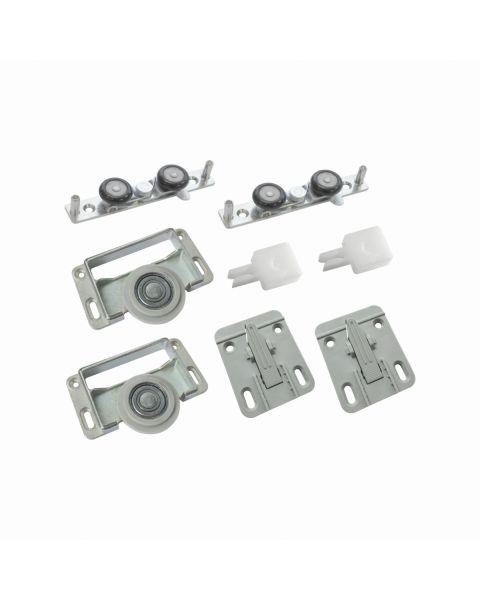 Sistema para Porta de Correr DUO 01 - Kit para 1 Porta 15mm Zincado branco