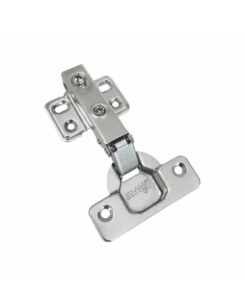 Dobradiça 35 baixa leve com amortecimento calço fixo niquelada