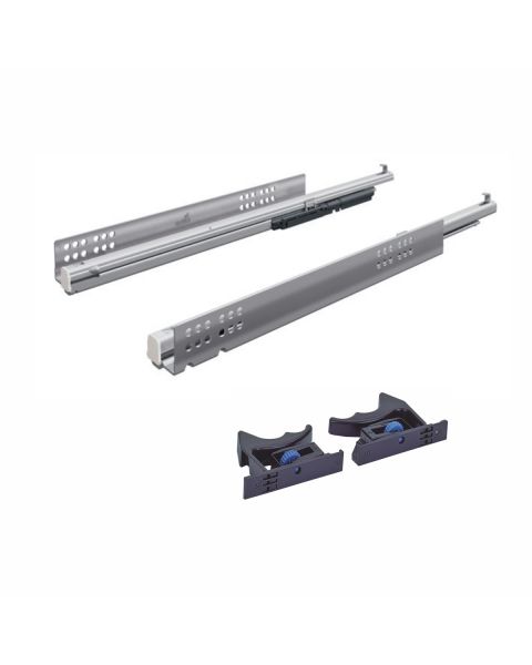 Corrediça Quadro V6 extração total com garra e Push to Open 350mm