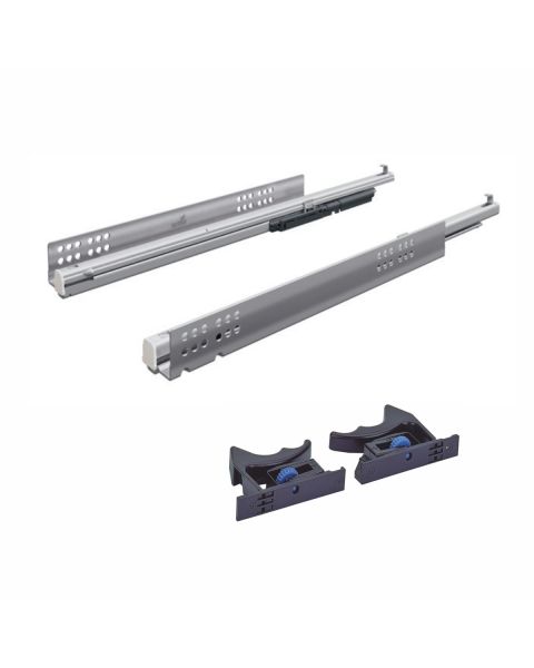 Corrediça Quadro V6 extração total com garra e amortecimento 350mm