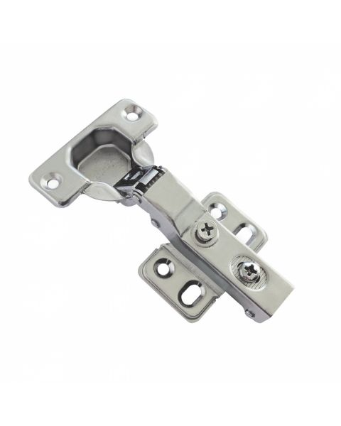 Dobradiça 35 alta com amortecimento calço fixo zincada