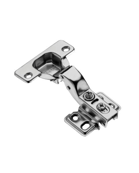 Dobradiça 35 super alta leve com amortecimento calço fixo niquelada