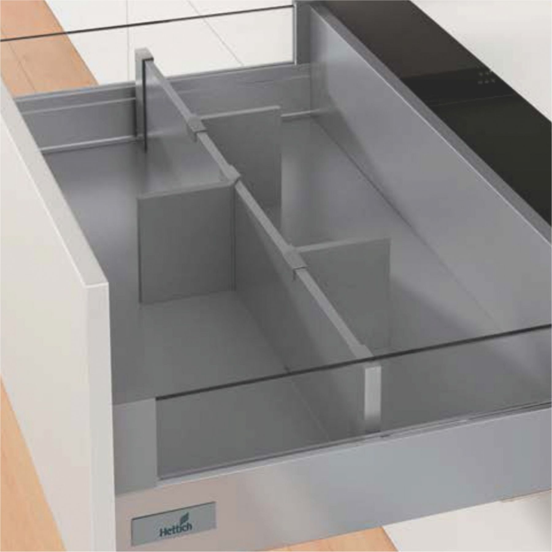 Organizador Orga Pratos cinza largura 600mm